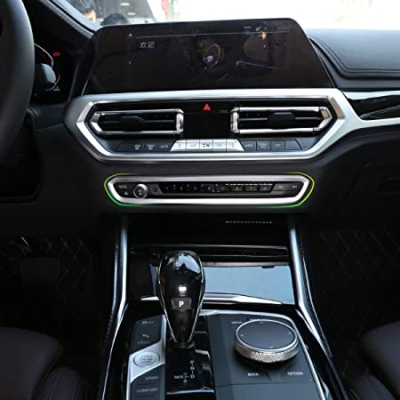 車のABSメッキセンターコントロールボリュームボタン装飾フレームに適していますBMW G20 G28 325li 3シリーズ2019 2020カーアクセサリー