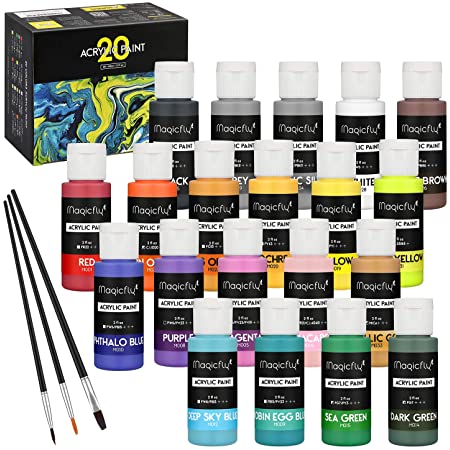 Arteza Iridescent Acrylic Paint Set, 60 ml Bottles, 10 Chameleon Colors, High Viscosity Shimmer Paint, Water-Based, Blendable, for Canvas, Wood, Rocks, Fabrics