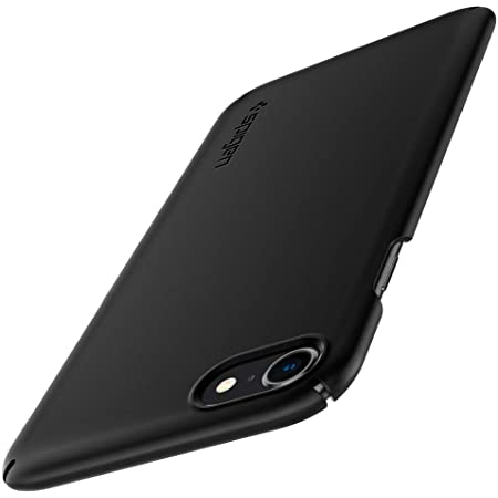 【Spigen】 iPhone SE ケース [第2世代] / iPhone 8 / iPhone 7 対応 黄ばみなし 極薄 レンズ保護 擦り傷防止 薄型カバー 軽量 指紋防止 シンプル マット仕上げ ワイヤレス充電対応 アイフォンSE (2020年モデル) アイフォン8 アイフォン7 カバー シュピゲン シン・フィット ACS00940 (ブラック)