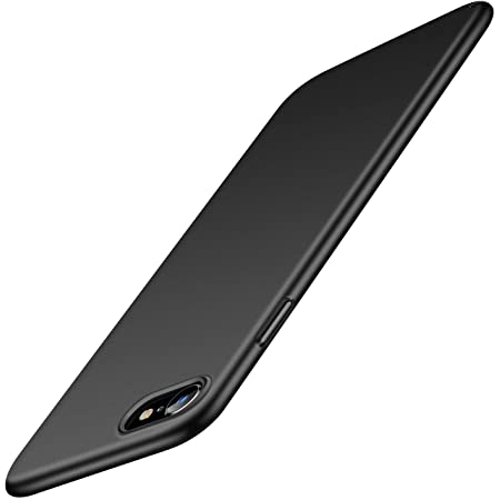 【Spigen】 iPhone SE ケース [第2世代] / iPhone 8 / iPhone 7 対応 黄ばみなし 極薄 レンズ保護 擦り傷防止 薄型カバー 軽量 指紋防止 シンプル マット仕上げ ワイヤレス充電対応 アイフォンSE (2020年モデル) アイフォン8 アイフォン7 カバー シュピゲン シン・フィット ACS00940 (ブラック)