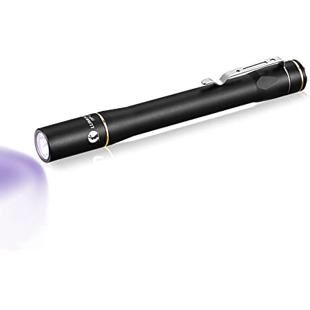 2020最新のUV 紫外線ライト 日亜化学365nm UV懐中電灯 黒い鏡 5W 紫外線ライト懐中電灯 18650電池使用 ワイド/フラット ビーム uvライト レジン用 ブラックライト(電池含)。