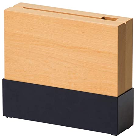 ideaco (イデアコ) ナイフスタンド 衛生仕様 木製 包丁スタンド キッチンバサミ収納 knife standブラック W230xD60xH200mm