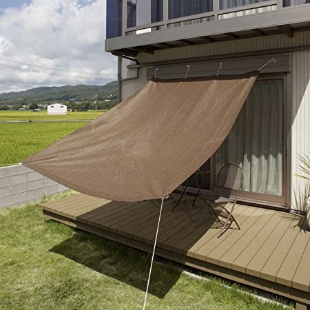 Nice Home(ナイスホーム) 撥水 95％UVカット 300D高品質防水ポリエステル シェード オーニング 180×180cm 砂色