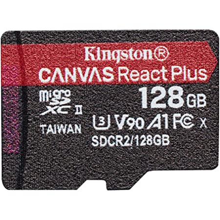 キングストン microSD 128GB 最大285MB/s UHS-II U3 V90 A1 カードリーダー＆アダプタ付属 Canvas React Plus MLPMR2/128GB