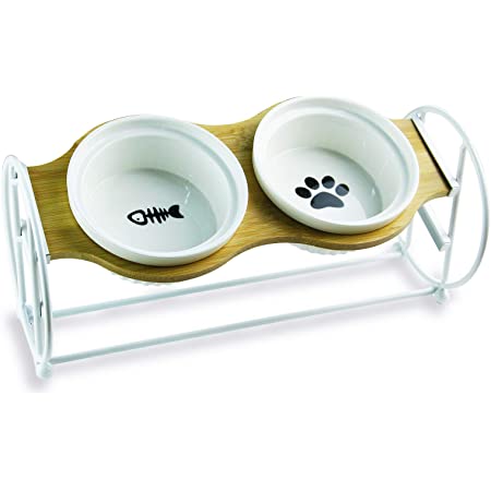 ピンクペット ボウル フードボウル 犬 猫食器 陶器 400MLウォーター ボウル 犬猫用 餌入れ 水入れ 水飲みボウル 木製 ペット皿 滑り止め 安定感 取り外し可能 手入れ簡単 ペット用品 （2個）