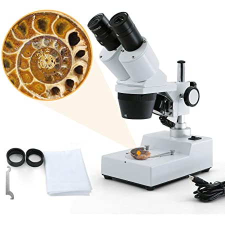 SWIFT 双眼実体顕微鏡 立体顕微鏡 LED光源付 金属製 両眼ヘッド、広視野接眼レンズ10X付き、総合倍率：20倍、40倍、研究用、実験用、高倍率実体顕微鏡 PSE認証済 S304-LED
