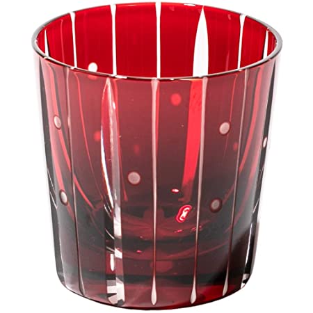 江戸切子 立菱縞紋 冷酒杯（赤）TB99352R 木箱入り 太武朗工房直販 日本製