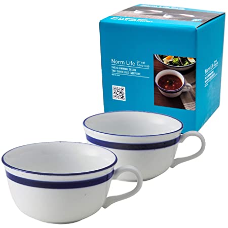 TAMAKI スープカップ ノームライフ ブルー 2個セット 直径12.6×奥行11.6×高さ12.9cm 360ml レンジ・食器洗浄機対応 T-925164