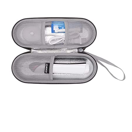 充電式歯ブラシ消毒ケースUVC小型ポータブルスマート旅行用歯ブラシ滅菌器（電動および非電動両方の歯ブラシ用）
