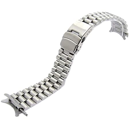 [BASIS+] 腕時計 オイスター 3連 シルバー 22mm ステンレス ベルト 弓カン 無垢 ブレスレット for タートル SRP777 775 779