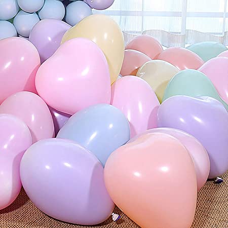 風船 マカロンバルーン 10インチ 100個セット 極厚 アソート風船 誕生日 バースデーバルーン パーティー 告白 結婚式 ロマンチック 飾り ハートタイプ Balloon (１００個)