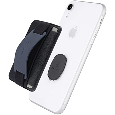 Sinjimoru 無線充電対応 手帳型カードケース専用マウントで固定するカードホルダー SUICA クレジットカード など３枚のカード収納できる着脱可能スマホカードケース、 iphone android対応 スマホ 背面 パスケース。Sinji Mount Flap, ネイビー
