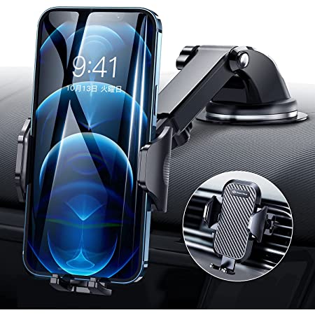 【2021新登場】Andobil 車載ホルダー エアコン式 スマホスタンド 【しっかり固定・滑り止め】高耐久性 ワンタッチ 360度回転可 車用品 iPhone Samsung HUAWEI SONY 他のAndroid携帯対応