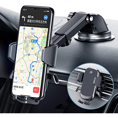 【2021新登場】Andobil 車載ホルダー エアコン式 スマホスタンド 【しっかり固定・滑り止め】高耐久性 ワンタッチ 360度回転可 車用品 iPhone Samsung HUAWEI SONY 他のAndroid携帯対応