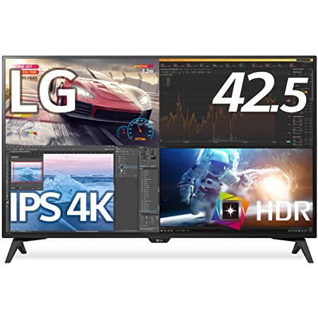 LG モニター ディスプレイ 43UN700T-B 42.5インチ/4K/HDR対応/IPS非光沢/HDMI×4,DP,USB Type-C/スピーカー/ブルーライト低減、フリッカーセーフ/リモコン付属