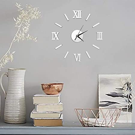 手作り DIY時計家居の現代 壁時計 ウォールクロック ウォールステッカー 時計を壁面に自由自在に設置できます 部屋装飾 模様替えに 簡単 (銀)