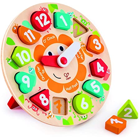 LOKIPA 木製時計 パズル ブロック マッチングゲーム モンテッソーリジグソーパズル ギフト用 形合わせ 時計遊び 子供 おもちゃ