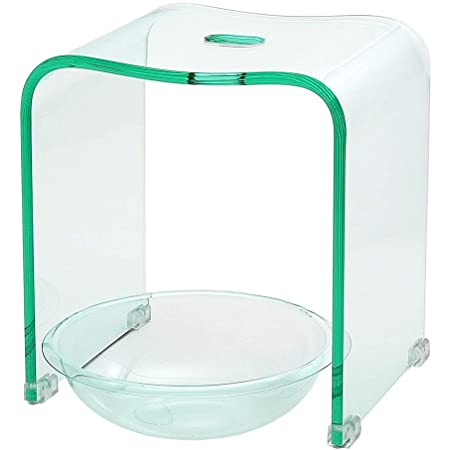 Kuai アクリル バスチェア 高さ35cm 風呂 椅子 Lサイズ いす 単品(クリアグリーン)
