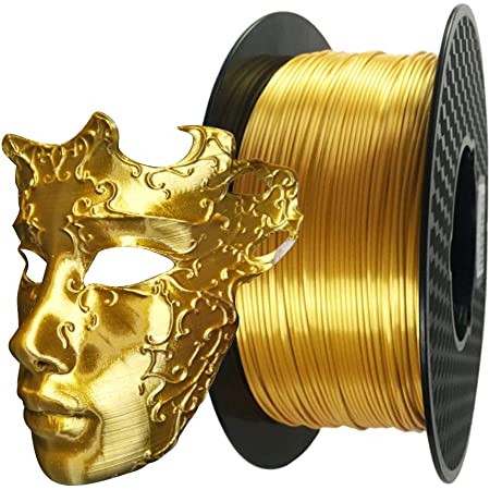【TINMORRY】PLA フィラメント, 3dプリンタ用造形材料 1.75mm 1Kg シルクゴールド (3D Printer Filament Silk Gold)