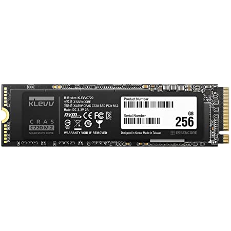 エッセンコアクレブ KLEVV SSD 256GB CRAS C710 M.2 Type2280 PCIe3×4 NVMe 3D TLC NAND Flash採用 5年保証 K256GM2SP0-C71