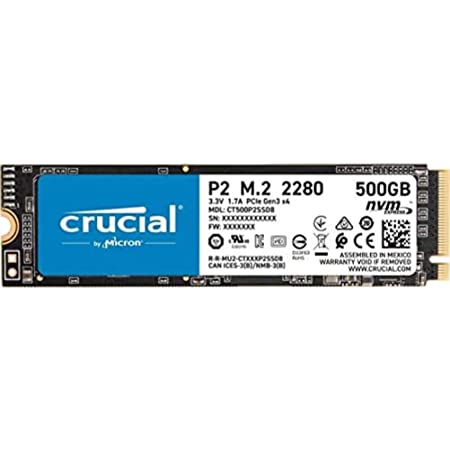 Crucial(クルーシャル) P2 500GB 3D NAND NVMe PCIe M.2 SSD 最大2400MB/秒 CT500P2SSD8