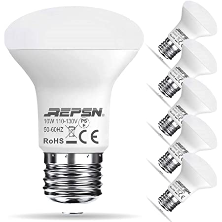 （レップセン）REPSN [3年保証］LED電球 e26口金 レフ電球 100W形相当 10W 下方向タイプ R63 レフランプ 密閉形器具対応 PSE認証済 6個入 (６個入, 電球色)