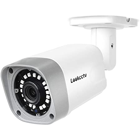 lookcctv セキュリティIPカメラ、5MP POE弾丸カメラ、ホーム監視弾丸屋内屋外ネットワークCCTVカメラ、P2Pクラウド、モーション検出、18個のIR LEDナイトビジョン