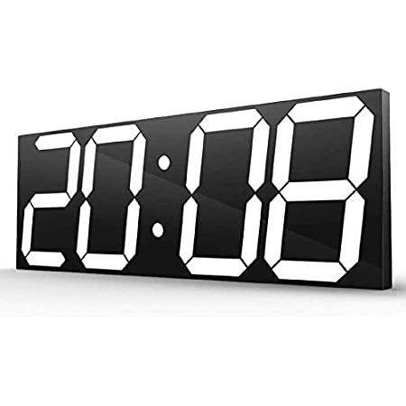 XIERデジタル時計 led 文字大きく見やすい 大型 壁掛け 時計 卓上置き時計 調整可能な明るさ 掛け時計 温度 湿度 カレンダー 秒読み 12H / 24Hはリモコンで切り替えて表示でき 高齢者 家 倉庫 オフィス 公共の場のための普遍的な日本語マニュアル44.7 * 16 CM(Color : 白)