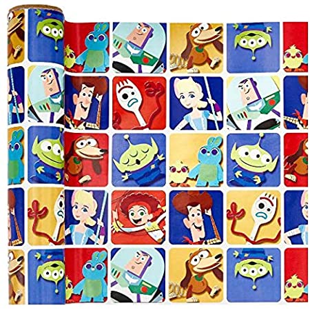 トイストーリー4 ディズニー ラッピングペーパー 包装紙 ギフト プレゼント キャラクター パーティ フェスティバル クラフトペーパー 梱包 （並行輸入品） gift wrap