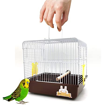 Gifty 鳥かご ケージ とまり木付き 小鳥 移動用 おでかけ キャリー 文鳥 インコ バードケージ 避難 病院 Mサイズ
