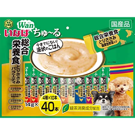 いなば 犬用おやつ ちゅ~る 総合栄養食 とりささみバラエティ 14グラム (x 40)