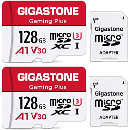 【5年保証】Gigastone Micro SD Card 128GB マイクロSDカード A2 V30 2 Pack 2個セット 2 SD アダプタ付き w/adaptor UHD 4K ビデオ録画 高速 4Kゲーム 95MB/s マイクロ SDXC UHS-I U3 C10 Class 10 メモリーカード Nintendo Switch 動作確認済