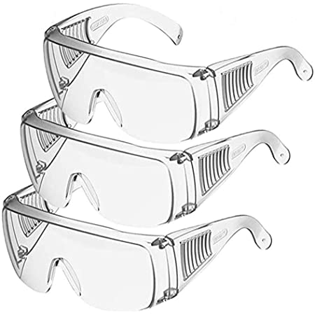 【5個入】保護メガネ 軽量 透明 保護用アイゴーグル 防塵ゴーグル 眼鏡着用可 耐衝撃性 花粉症対策 飛沫カ ット 目完全隔離 曇り止め 予防