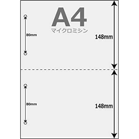 ペーパーエントランス プリンタ 帳票用紙 A4 コピー用紙 2分割 ミシン目 領収書 納品書 55301 （4穴 500枚）