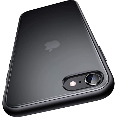 Meifigno iPhone SE ケース 第2世代 iPhone8 ケース iPhone7 ケース 半透明 [米軍レベル保護] マット ソフトなTPU+かたいPC [2020新型] 耐衝撃 指紋防止 ワイヤレス対応 se2 ケース 4.7インチ(ブラック)