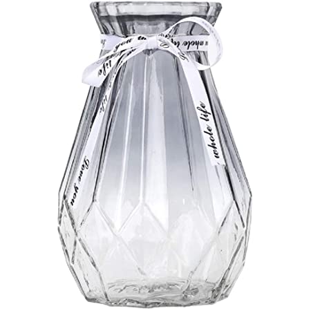 花瓶 ガラス vase おしゃれ オシャレな花瓶 カラー ガラス 花瓶 ヨーロピアンスタイル ガラス フラワーベース ガラス製 花瓶 花器 透明 フラワーベース 硝子瓶 北欧風 花器 おしゃれ 美しい 高級感-グレー