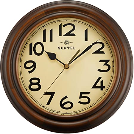 KATOMOKU Muku Clock 15 ブラック 電波時計 連続秒針 km-107BLRC φ306mm (電波時計)