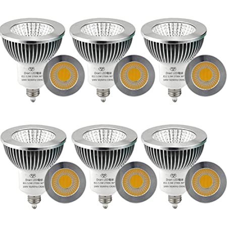 Drart LED電球 スポットライト 5.5W E11口金 ハロゲン電球 高演色性Ra95 50-60w形相当 550lm 広角90度 電球色 省エネ 非調光対応 断熱材器具対応 PSE認証 6個セット