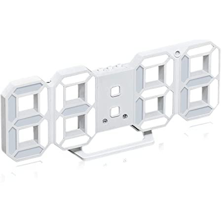 【日本語説明書付き】 YAMOI デジタル時計 LED 置き時計 壁掛け時計 ウォールクロック 3D 明るさ３段階調節 自動調光 アラーム・スヌーズ機能 カレンダー 時刻 日付 温度 韓国 インテリア ナイトライト ベッドサイドランプ