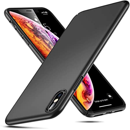 Whew iPhone X ケース 第1世代 iPhone XS ケース iPhone10ケース 薄型 軽量 指紋防止 耐衝撃 カバー ワイヤレス充電対応 (黒)