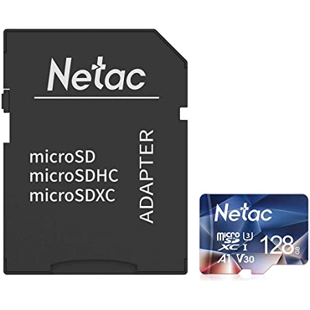 Netac microSD 128GB 最大100MB/s microSDXC UHS-I U3 A1 V30 C10 Full HD Nintendo Switch対応 メーカー正規品認証 SDアダプター付 – P500128A