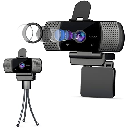 XTU 1080P HD webカメラ マイク内蔵 usb ウェブカメラ 光補正 オンライン授業 在宅勤務 動画配信 ゲーム実況 テレワーク pcカメラ 三脚付き