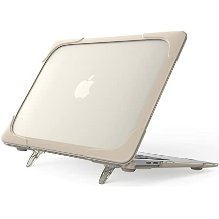 ProCase MacBook Air M1 / Air 13″ ケース 2020 2019 2018 衝撃吸収 軽量 ハードシェル ARMOR保護カバー 折りたたみ式タンド付き 適用機種：Apple MacBook Air 13″ M1 (A2337)、MacBook Air 13″ (A2179 A1932 A2337) -カーキ