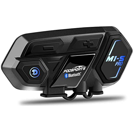 FODSPORTS インカム バイクインカム M1-S Pro 8riders 8人同時通話 bluetooth インターコム ヘッドセット バイク無線機 防水インカム バイク用ヘッドセット 2種類マイク バイク用品 ノイズキャンセル HIFI高音質 長距離通信 日本語取扱 一年品質保証 技術認証済み(一台セット）