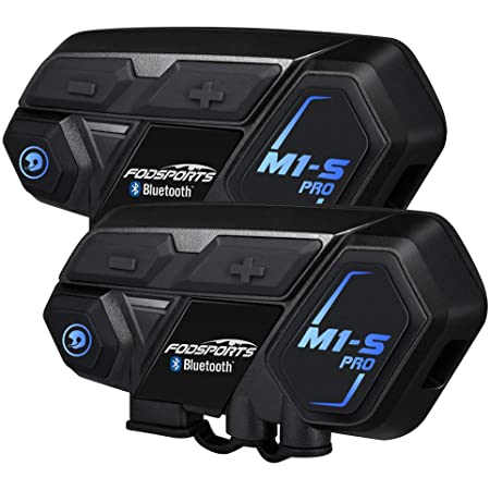 FODSPORTS インカム バイクインカム M1-S Pro 8riders 8人同時通話 bluetooth インターコム ヘッドセット バイク無線機 防水インカム バイク用ヘッドセット 2種類マイク バイク用品 ノイズキャンセル HIFI高音質 長距離通信 日本語取扱 一年品質保証 技術認証済み(一台セット）