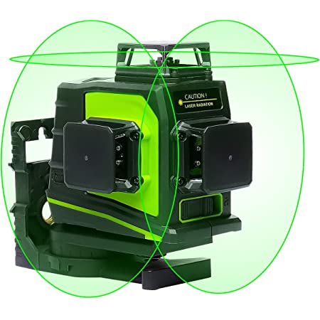 Huepar 3×360° レーザー墨出し器 グリーン 緑色 レーザー クロスライン 大矩 フルライン照射モデル 自動補正 2電源方式 Type-C充電可能 受光器対応 B03CG