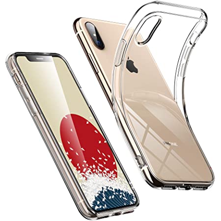 Aunote iPhone XS ケース iPhoneX ケース クリア 背面ガラス 薄型 軽量 耐衝撃 ハードケース ストラップホール付き 5.8inch (iPhone X/XS, クリア)