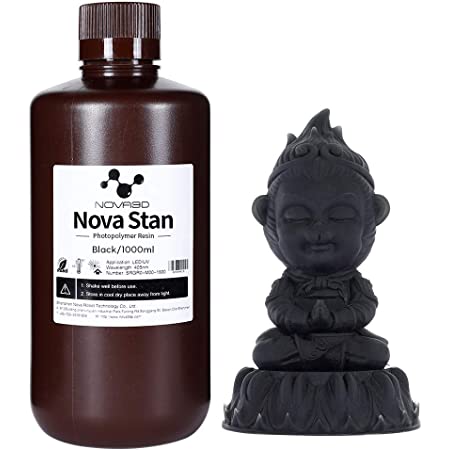 NOVA3D UV樹脂水洗可能405nm 3D樹脂 LCD/SLA 3Dプリンター用 1000ml 黑