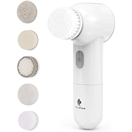 洗顔ブラシ FDAレベルのシリコン製 超音波美顔器 洗顔 メンズ 毛穴ケア ボディブラシ 毛穴 洗顔 フェイスブラシ IPX7防水 5つの調節モード （ライトブルー）