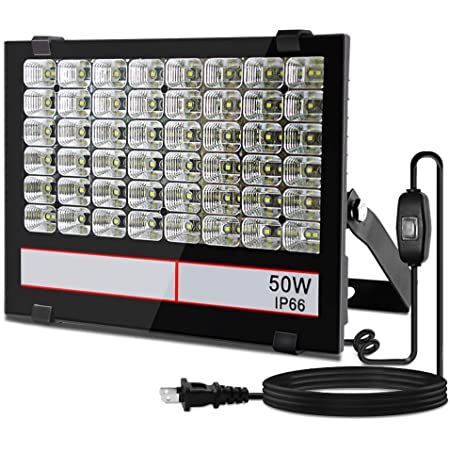 LED 投光器 100W 作業灯 耐久型 フラッドライト 3mコード アース付きプラグ PSE適合 看板灯 街路灯 駐車場灯 防塵防水 IP66 昼光色 2年保証